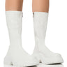 Front View Azalea Wang Sweetbay White Futuristic Boot