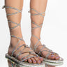 Front View Azalea Wang Switching Positions For You Flat Sandal In Silver