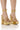 Side View Azalea Wang Tabby Gold Croc Platform Sandal