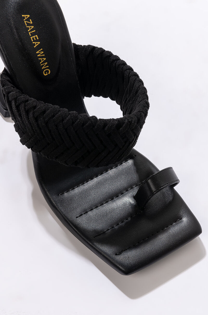 Extra View Azalea Wang Take Me On A Vaca Stiletto Sandal In Black