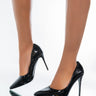 Front View Azalea Wang Take Me Out Stiletto Pump In Black