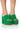 Front View Azalea Wang Take You There Terry Platform Mule In Green