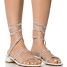 Front View Azalea Wang Talira Coil Sandal In White