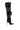 Side View Azalea Wang Taryn Black Satin Feather Flower Thigh High Boot