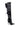 Back View Azalea Wang Taryn Black Satin Feather Flower Thigh High Boot