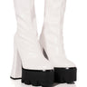 Front View Azalea Wang Tati Chunky Boot In White