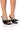 Front View Azalea Wang Tatum Bow Rhinestone Sandal In Black