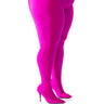 Front View Azalea Wang Taytay Plus Size Stiletto Boot Pant In Fuchsia