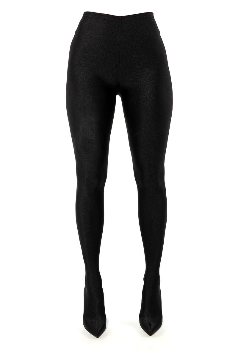 Back View Azalea Wang Taytay Sexy Stiletto Boot Pant In Black