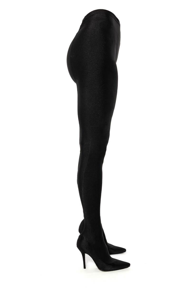 Detail View Azalea Wang Taytay Sexy Stiletto Boot Pant In Black