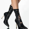 Front View Azalea Wang Tell Me Where You Wanna Go Stiletto Bootie In Black