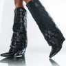 Front View Azalea Wang That Kinda Night Wedge Boot In Black