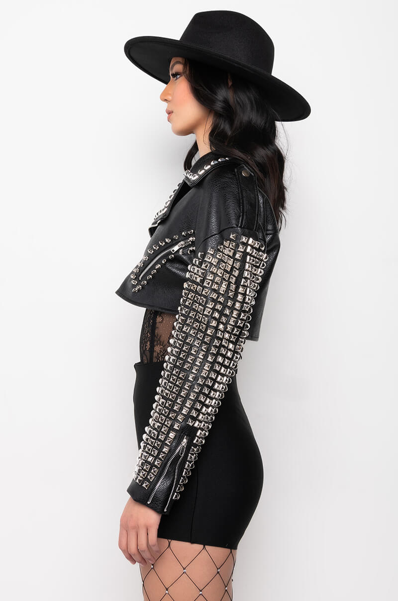 Full View Azalea Wang The Essential Moto Jacket With Studded Arms