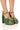 Front View Azalea Wang The Glam Life For Me Strappy Embellished Chunky Sandal In Green