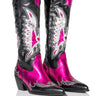 Front View Azalea Wang The It Girl Cowboy Boot In Pink