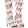 Front View Azalea Wang Theodosia Floral Sandal In White