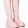 Front View Azalea Wang There She Goes Flatform Boot In Pink