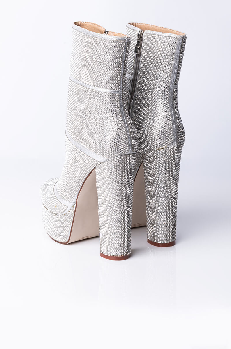 Full View Azalea Wang They All Know My Name Chunky Bootie In Silver