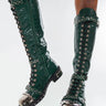 Front View Azalea Wang They Independent Flat Boot In Green