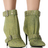 Front View Azalea Wang Thistle Green Bootie