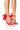 Front View Azalea Wang Thora Red Tulle Ankle Detail Sandal