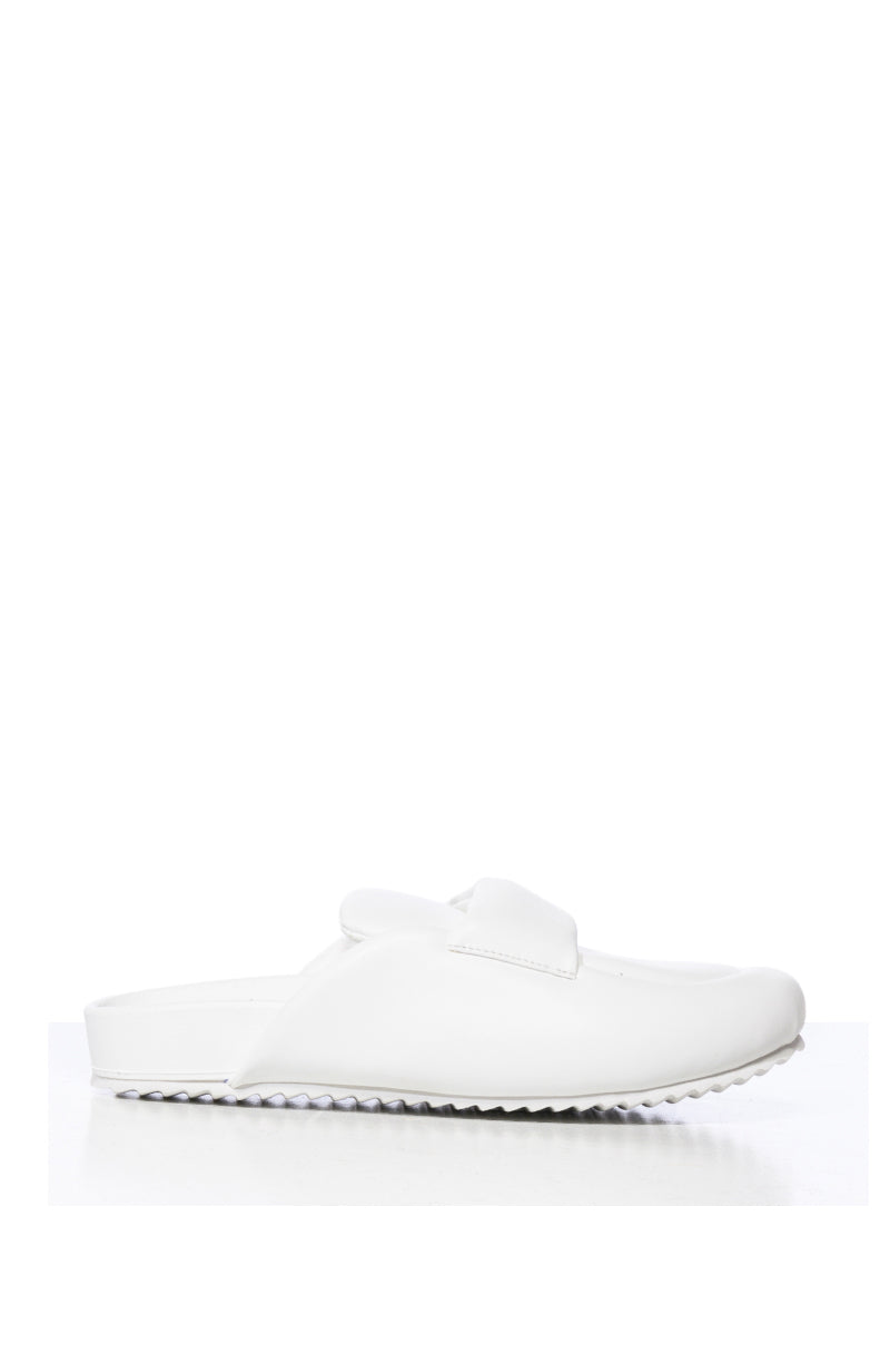 Side View Azalea Wang Thorton Loafer Slide In White 2