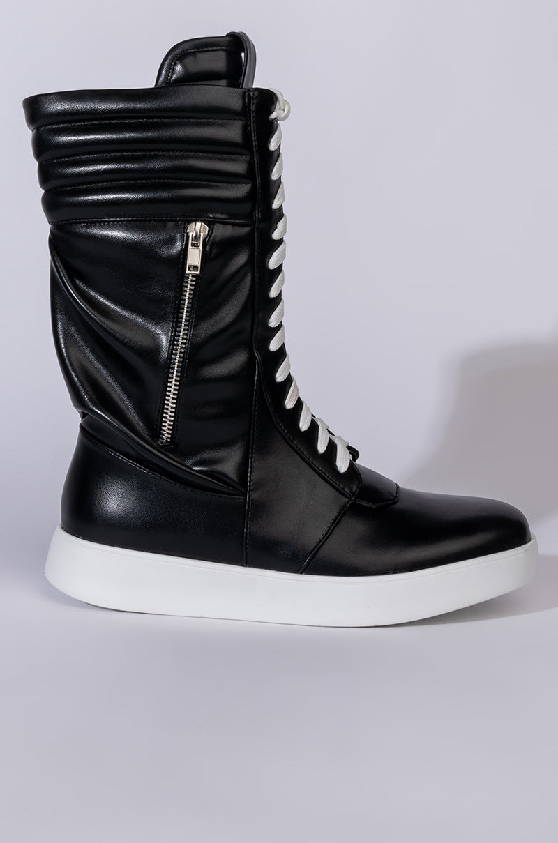 Back View Azalea Wang Throw It Back Flat Sneaker In Black 5