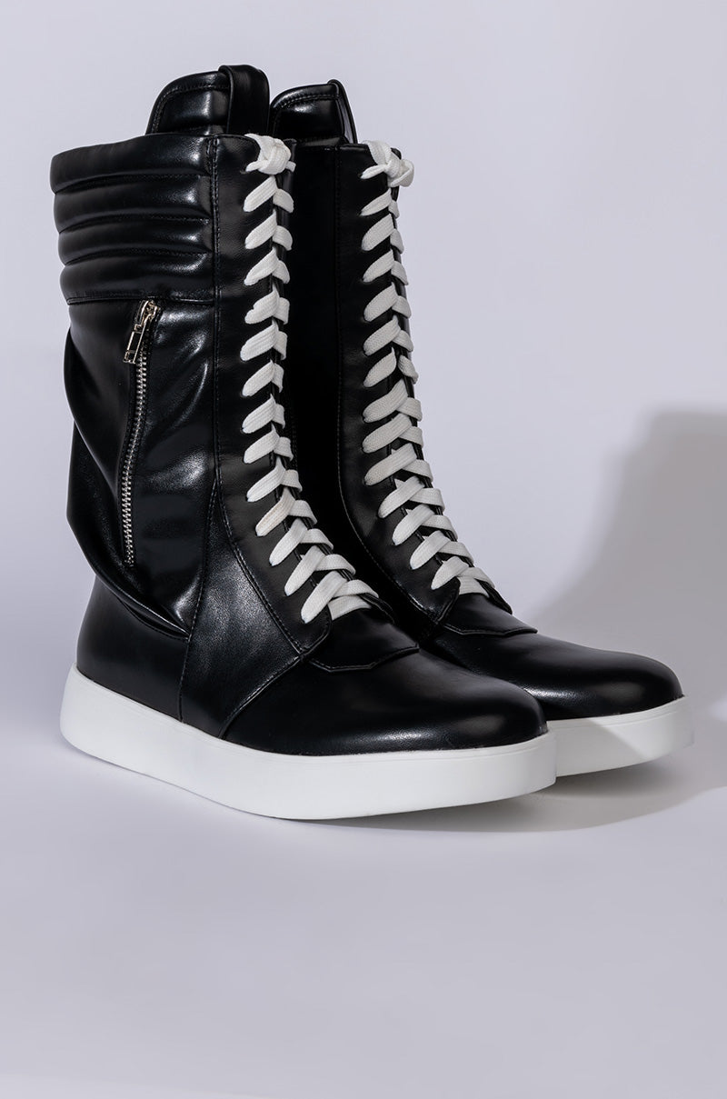 Detail View Azalea Wang Throw It Back Flat Sneaker In Black 7