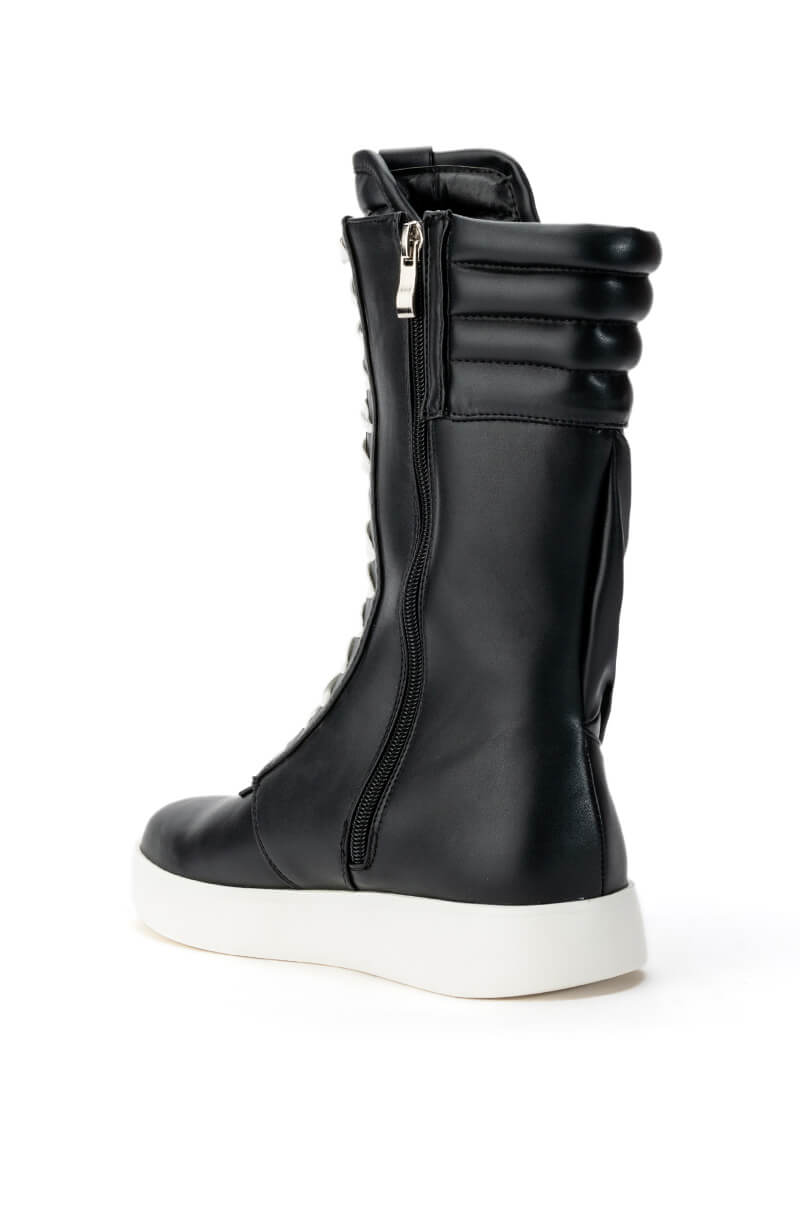 Detail View Azalea Wang Throw It Back Flat Sneaker In Black 6