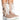 Front View Azalea Wang Throw It Back Mid Calf Flat Sneaker In Bone