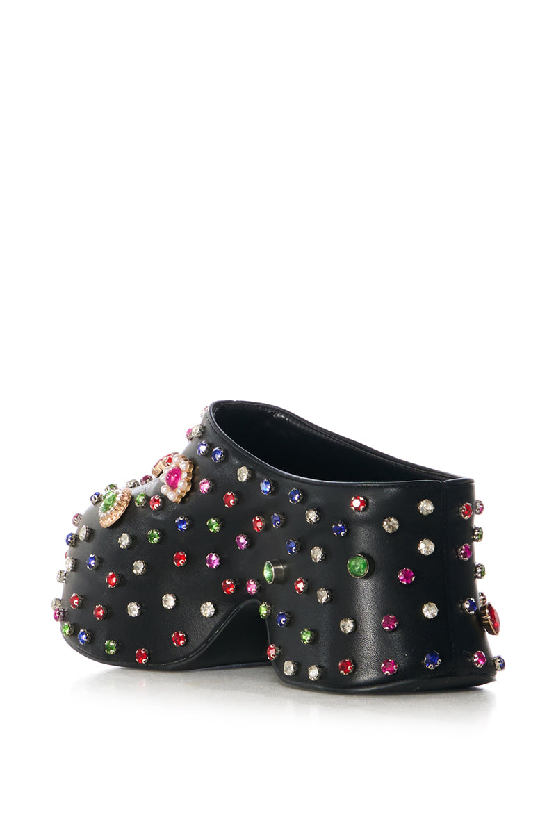 Detail View Azalea Wang Thurlow Black Embellished Clog 3