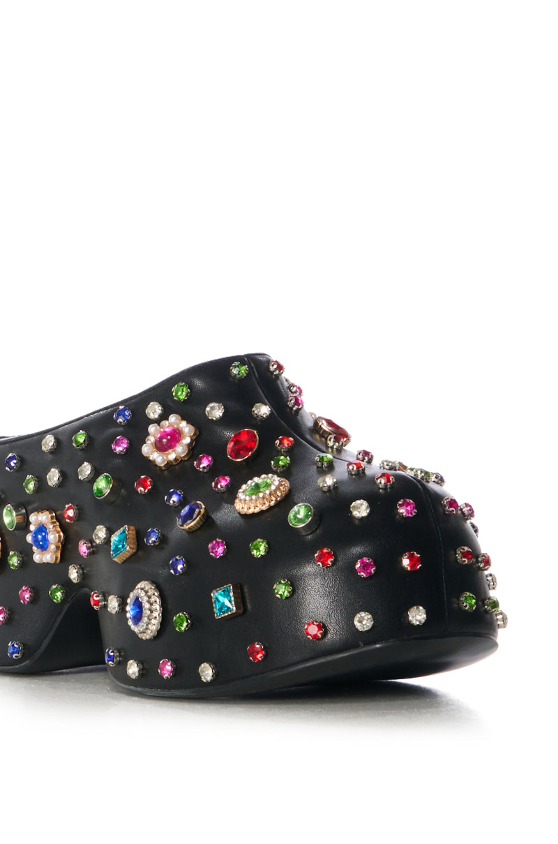 Full View Azalea Wang Thurlow Black Embellished Clog 4