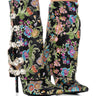 Front View Azalea Wang Tilley Multi Print Fold Over Bootie In Black