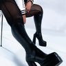 Front View Azalea Wang To The Max Chunky Stretch Boot In Black
