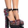 Front View Azalea Wang Tokyo Bling Pocket Chunky Pump In Multi