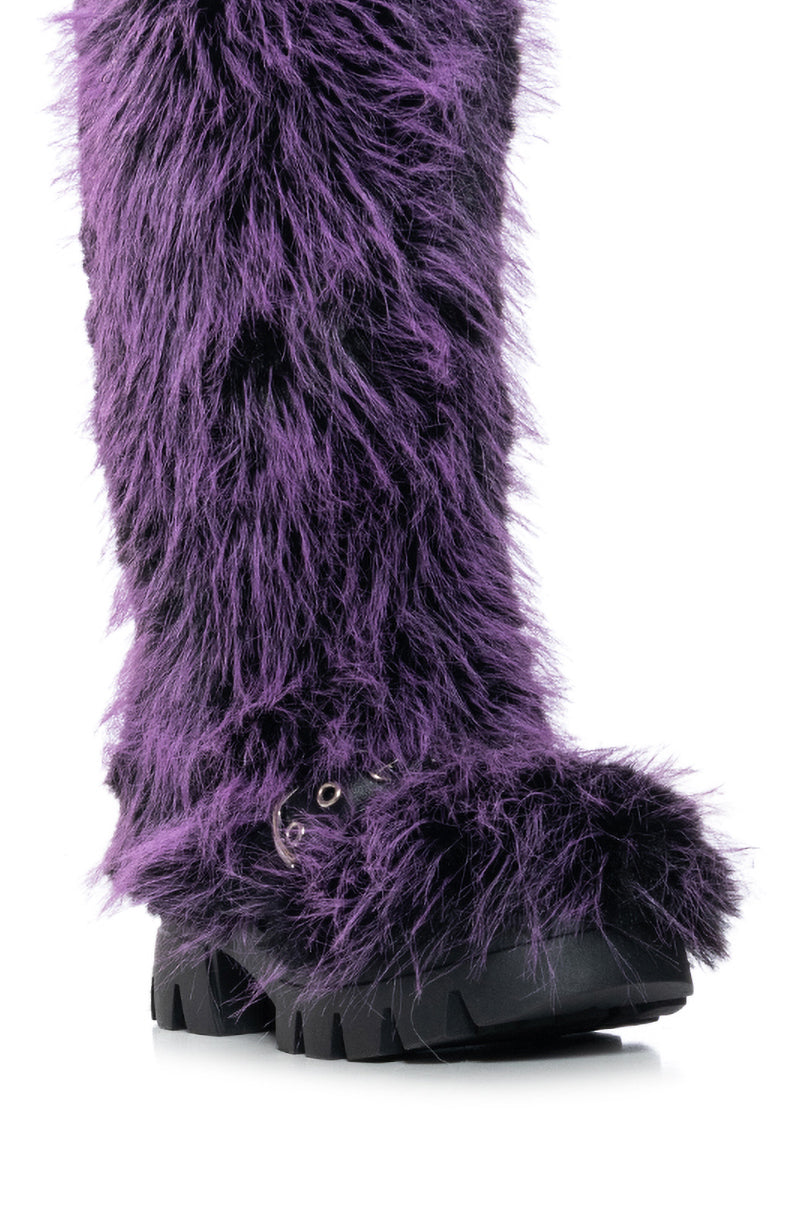 Full View Azalea Wang Tommie Purple Furry Boot