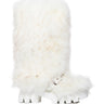 Side View Azalea Wang Tommie White Furry Boot