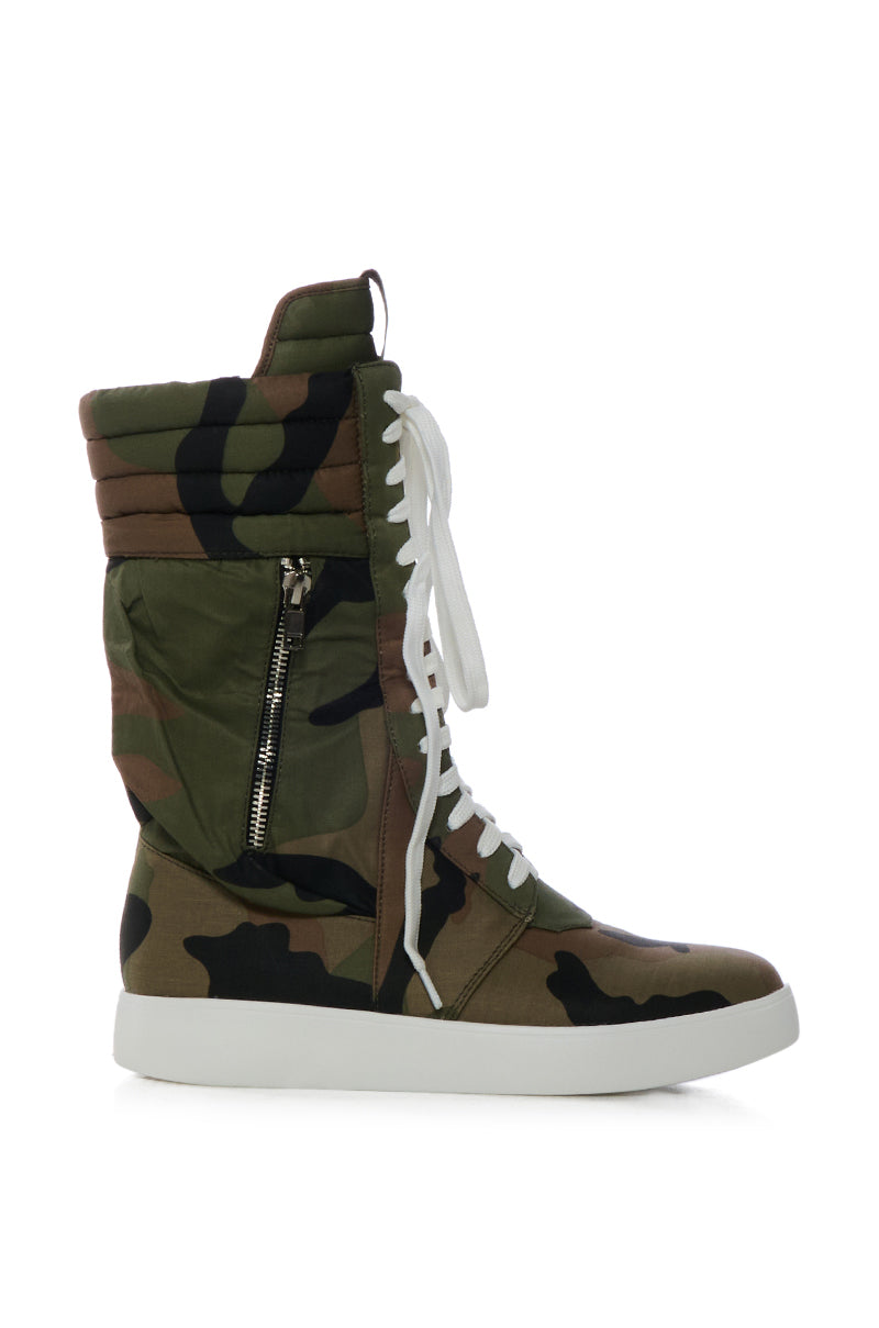 Side View Azalea Wang Tony Camo Sneaker