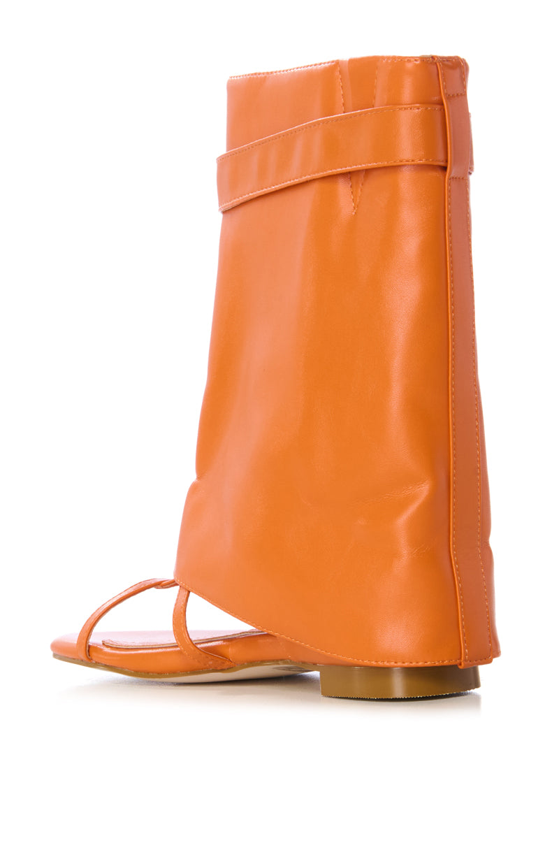 Detail View Azalea Wang Torre Orange Gladiator Sandal