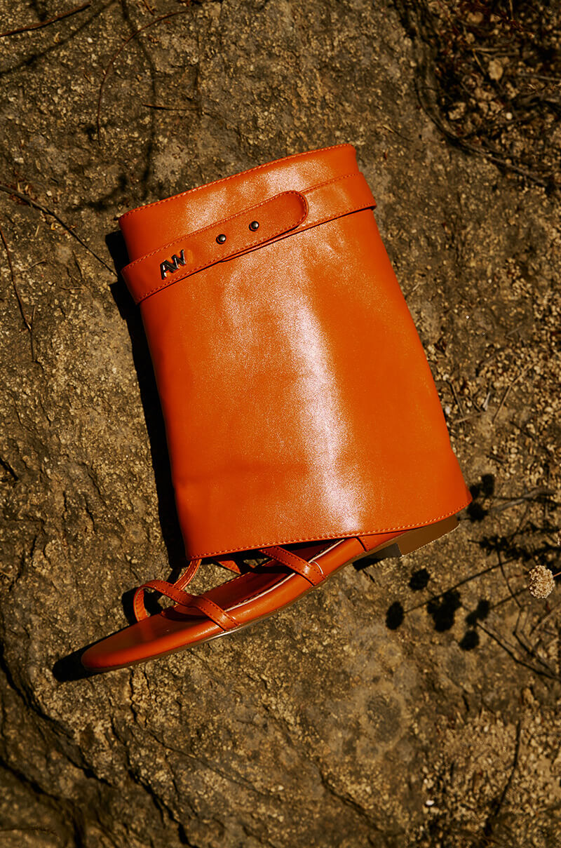 Extra View Azalea Wang Torre Orange Open Toe Sandal Boot