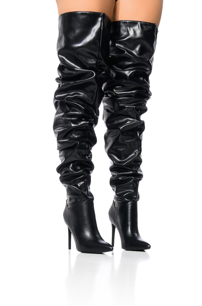AZALEA WANG TORVI BLACK RUCHED BOOT view 0