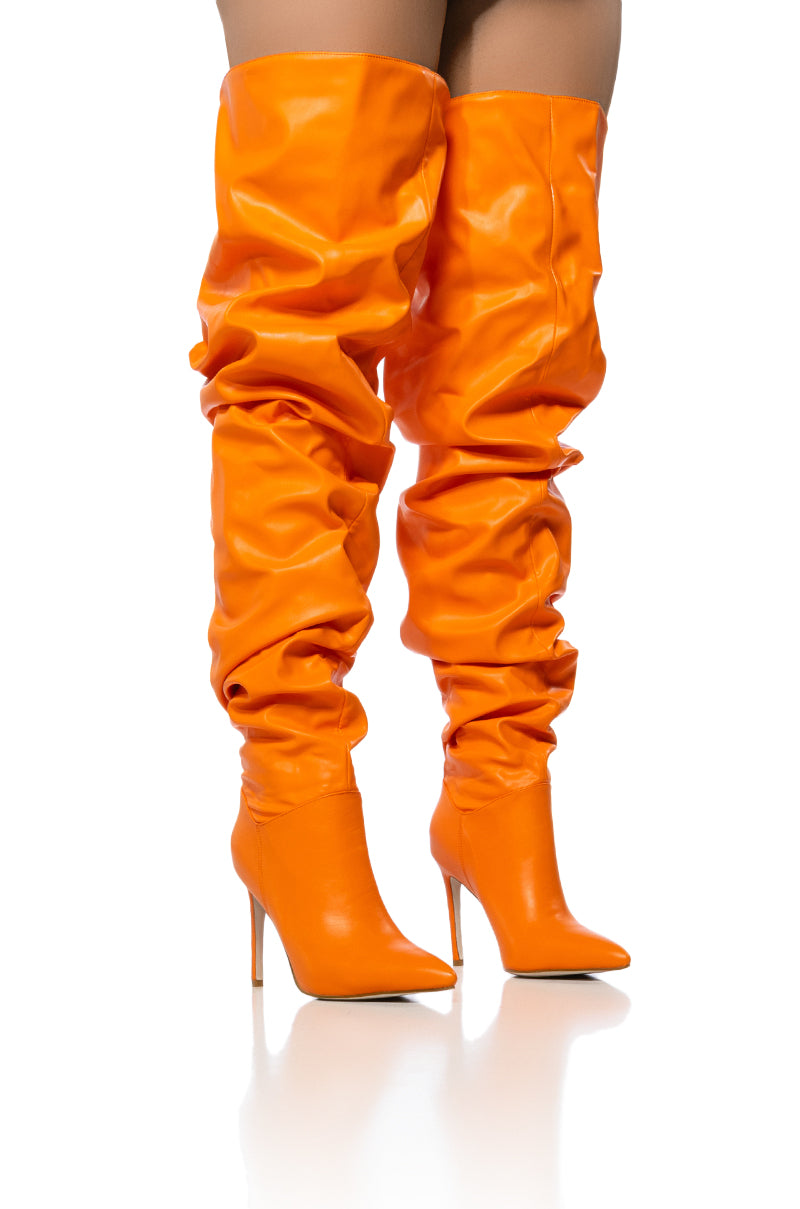 AZALEA WANG TORVI ORANGE RUCHED BOOT view 0