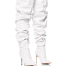 Front View Azalea Wang Torvi Ruched Thigh High Boot In White