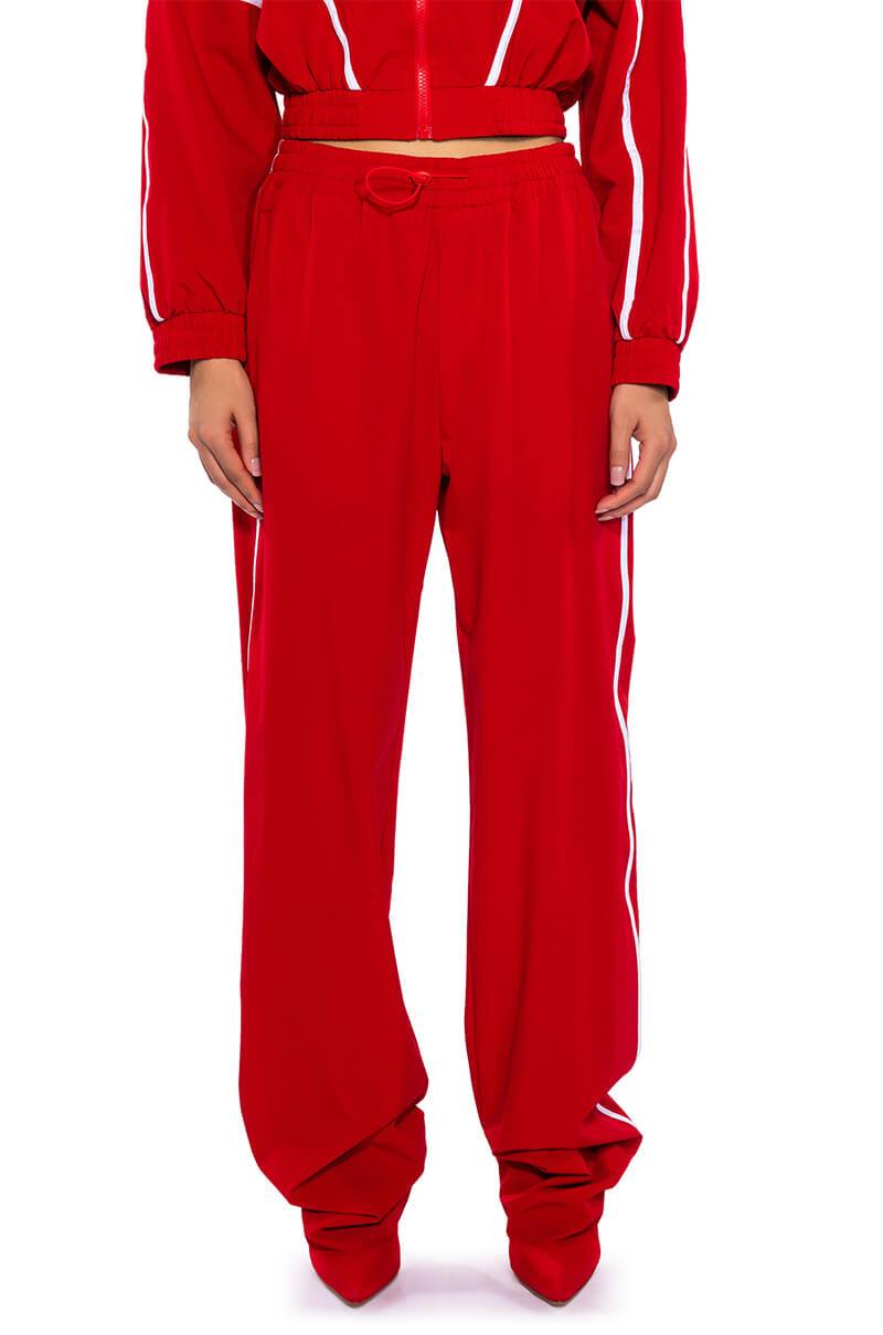 Extra View Azalea Wang Track Pant Boot In Red 6