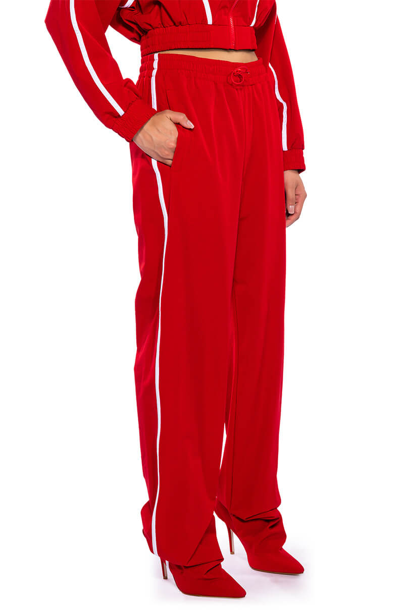 Extra View Azalea Wang Track Pant Boot In Red 7