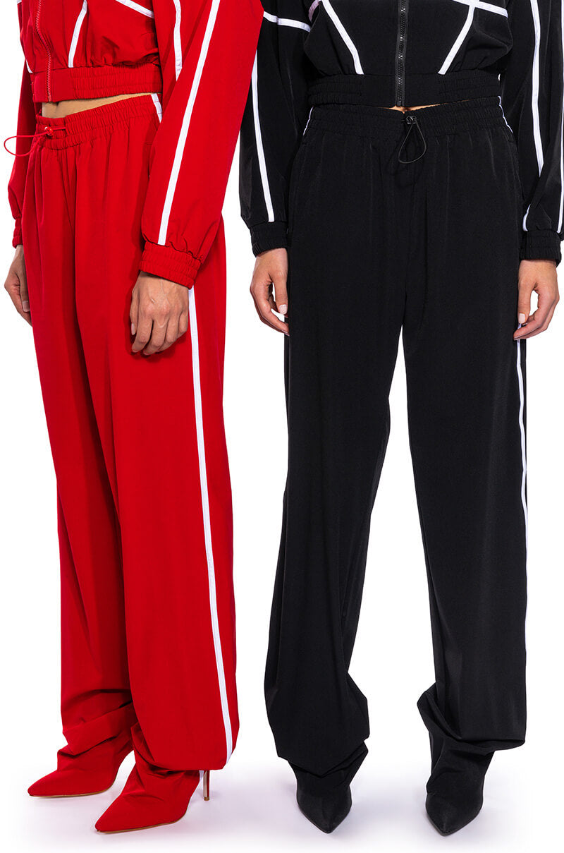 Extra View Azalea Wang Track Pant Boot In Red 9