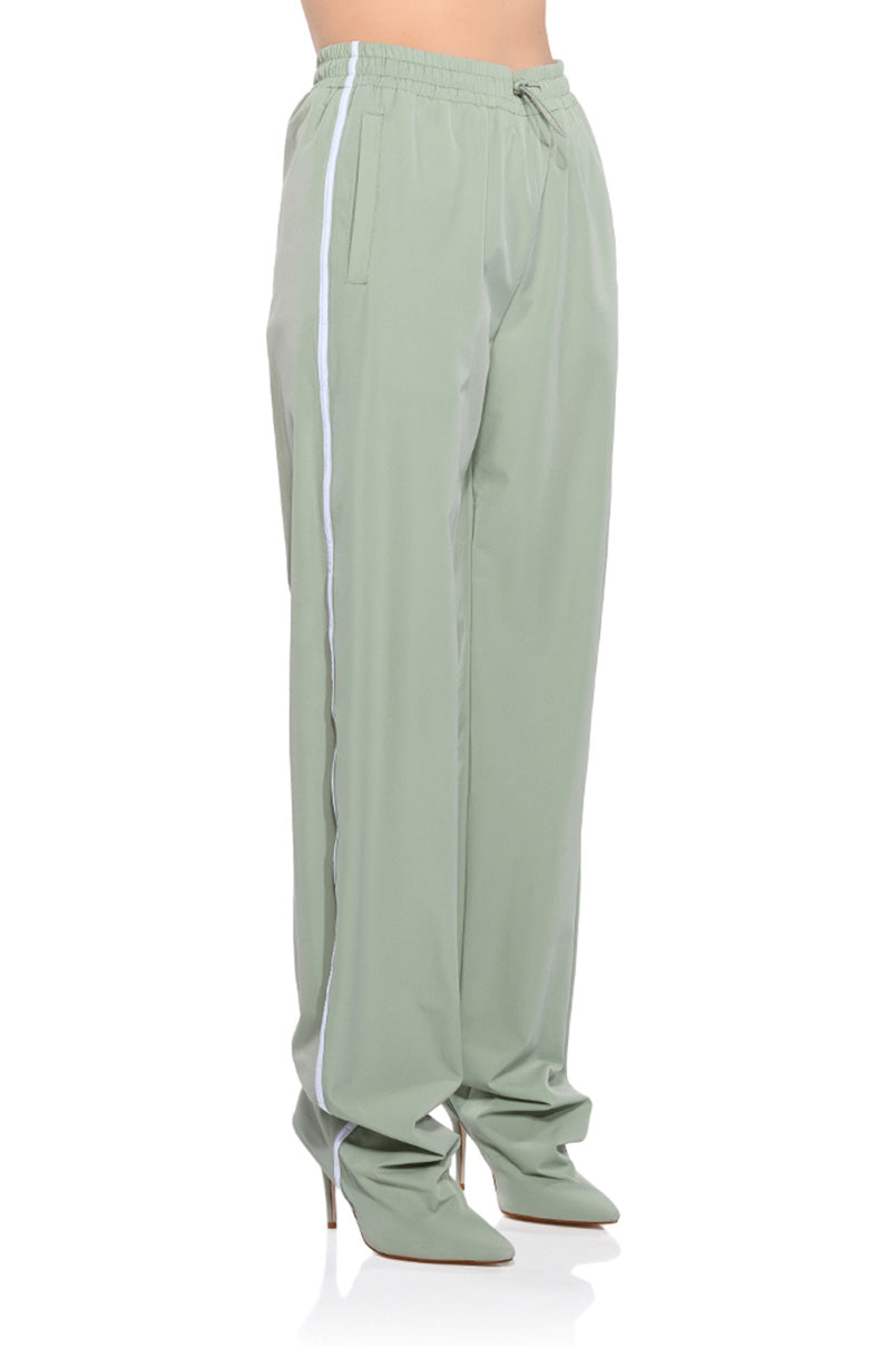 AZALEA WANG BOOT TRACK PANT IN SAGE GREEN view 0