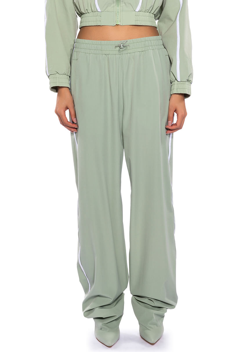 Extra View Azalea Wang Track Pant Boot In Sage Green