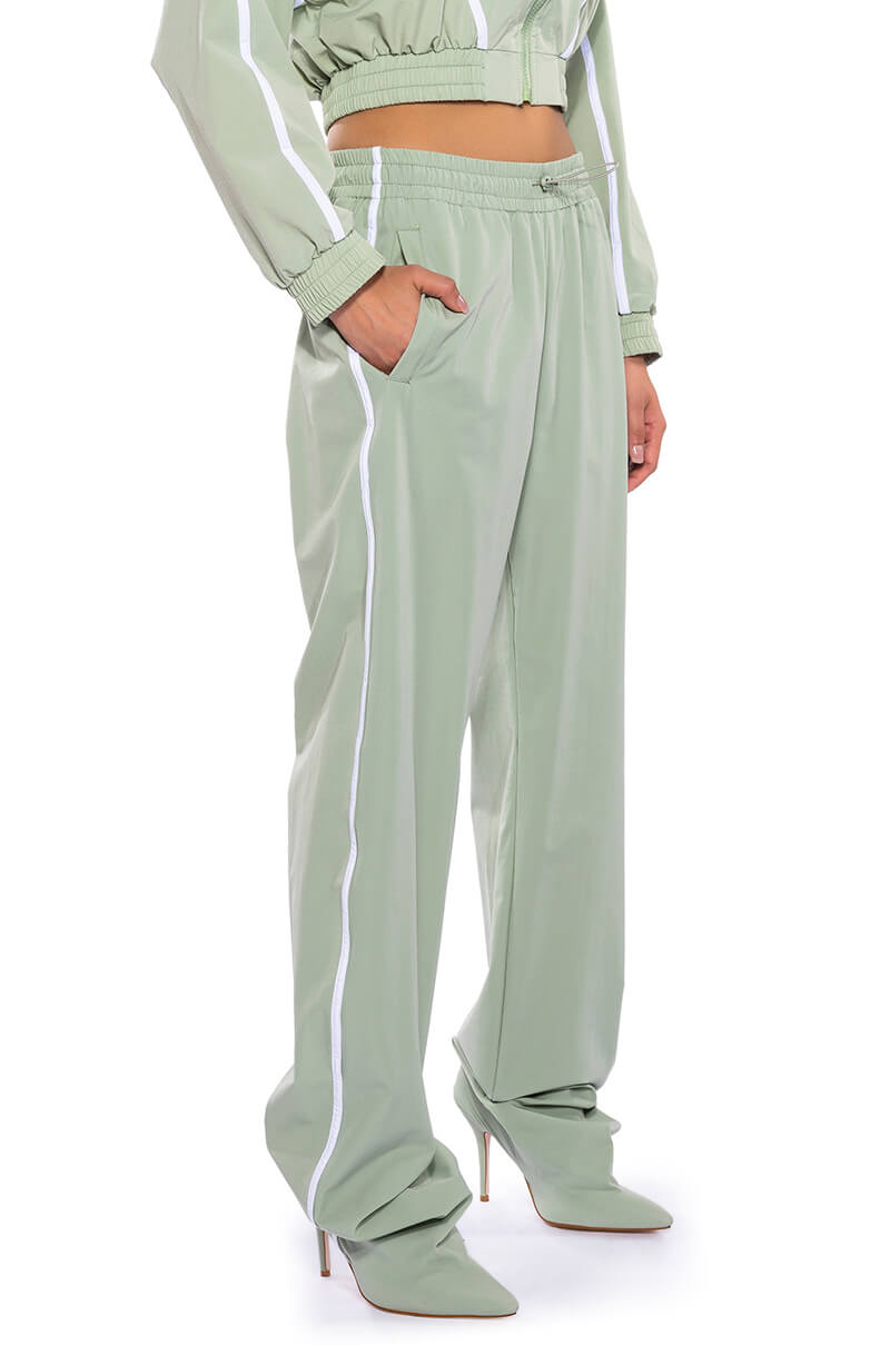 Extra View Azalea Wang Track Pant Boot In Sage Green