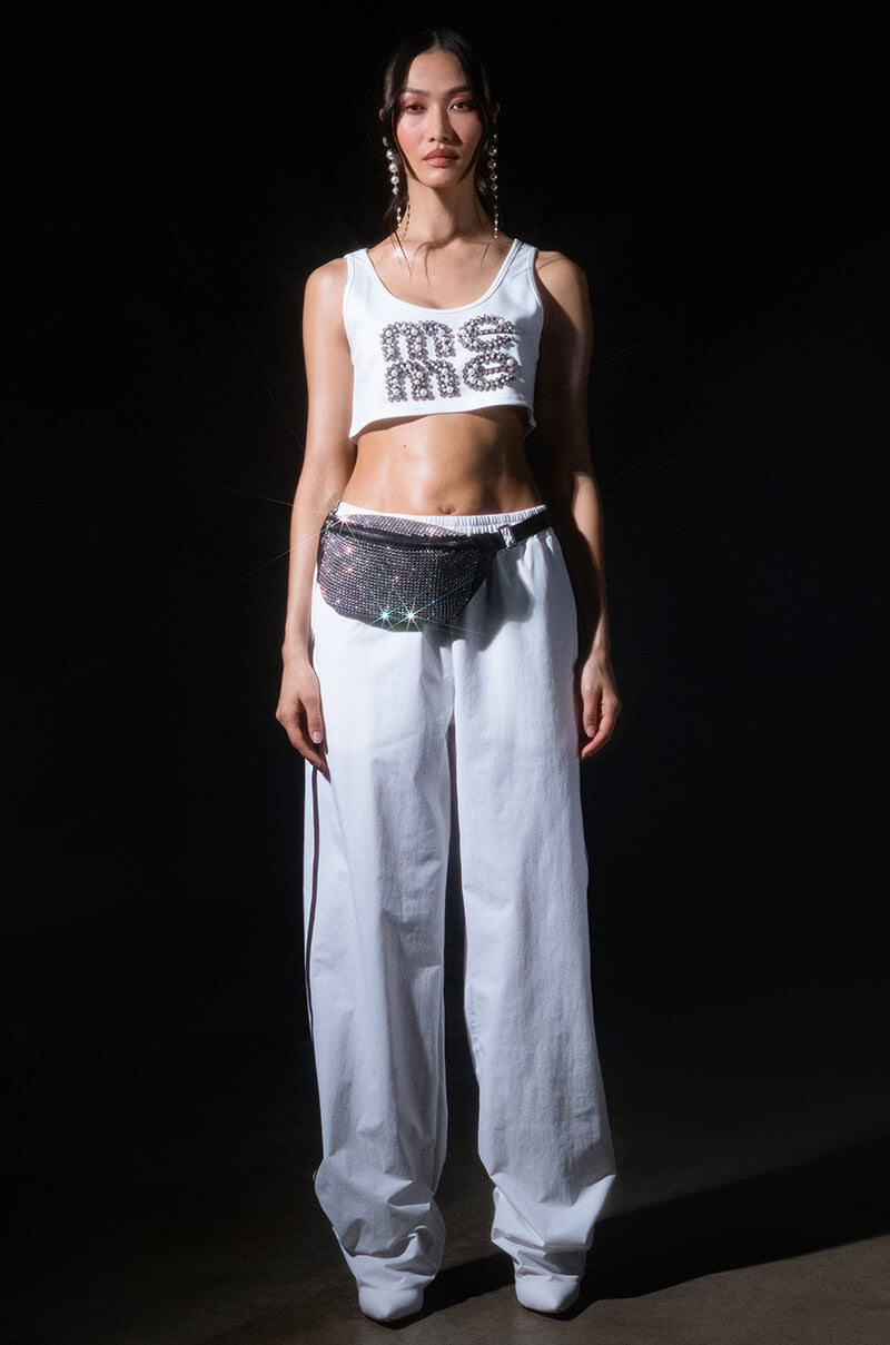 Extra View Azalea Wang Track Pant Boot In White